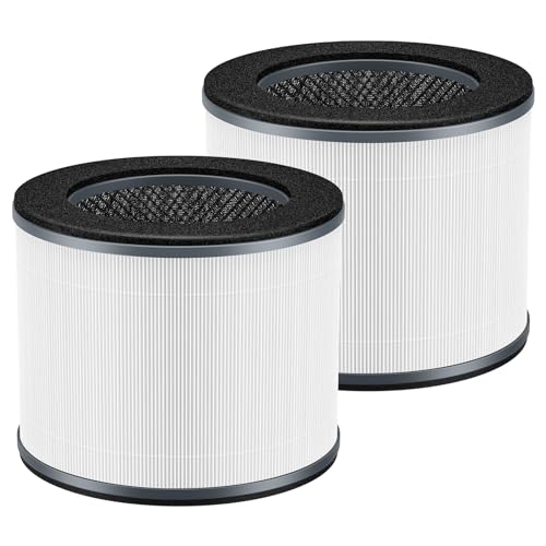 AP-T10FL Replacement Filter for HoMedics AP-T10-BK and AP-T10-WT Air Purifie-r, 360-Degree H13 True HEPA AP-T10 Filter, 2 Pack
