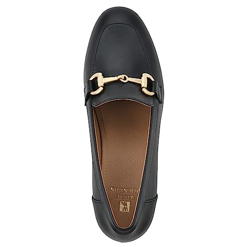 WHITE MOUNTAIN Women's Shoes Freehold Block Heel Loafer, Black/Smooth, 6 M