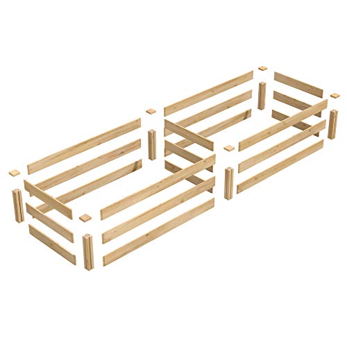 Best Value Cedar Raised Garden Bed Planter 24" W x 96" L x 10.5" H