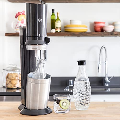 SodaStream Aqua Fizz Sparkling Water Maker Bundle (Black), with Co2, Glass Carafes, & bubly drops Flavors