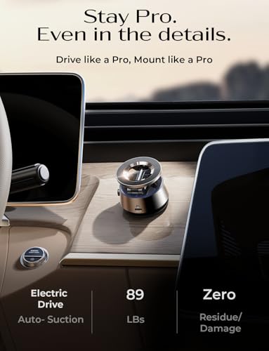 LISEN SuctionPro Phone Holder for Car【Auto Vacuum】Electric Vacuum Magnetic Phone Mount, Suction Cup Phone Mount 360° Adjustable Car Accessories Magsafe Car Mount for iPhone 17 Pro Max Air 16 15 14 13