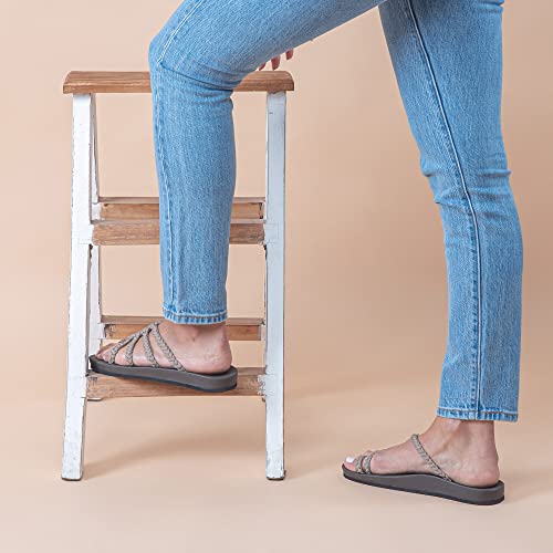 Plaka Relief Flip Flops for Women with Arch Support | Comfy Sandals for Women | Perfect for the Beach, Long Walks or Poolside | Reduces Heel & Back Pain | Brazilian Sand | Size 6