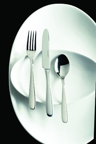 Fortessa Grand City 18/10 Stainless Steel Flatware, 5 Piece Place Setting, Service for 1 , Silver -