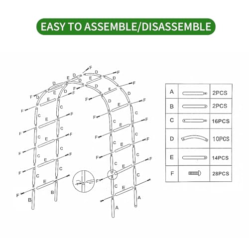 Iron Pergola Arbor Practical, 7.9 Feet High x 4.6 Feet Wide, Assemble Easily for Various Climbing Plant Wedding Garden Arch Bridal Party Decoration Wide Arbor, 2 Pack