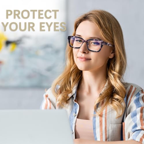 ZONLON 4 Pack Progressive Multifocus Reading Glasses for Women Oprah Style Blue Light Blocking Computer Readers (4 Mix C1, 4.0)