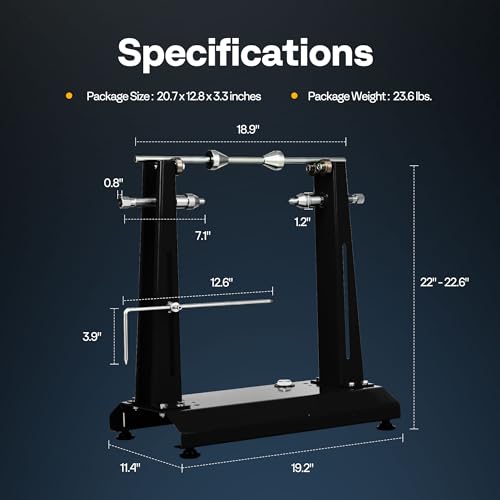 VIVOHOME Motorcycle Wheel Balancer & Truing Stand, Spin Static Truing Stand and Tire Balancing Tool for Most Motorcycles and Sport Dirt Bikes with Adjustable Centering Cones, and Truing Pointer, Black