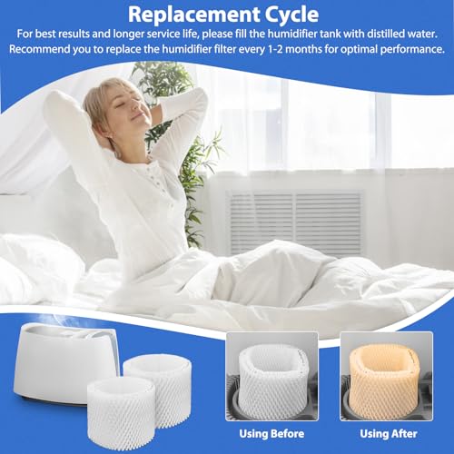 Extolife 2 Pack WF2 Replacement Humidifier Filter for Vicks for Kaz WF2 Humidifier V3100, V3500, V3500N, V3600, V3700, V3800, V3850, V3850JUV, V3900, V3900JUV, VEV320, 3020, ECM-250i, ECM-500, WA-8D