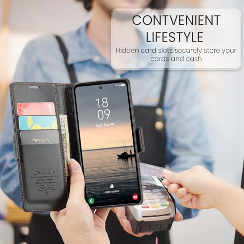 HAII Flip Wallet Case for Samsung Galaxy S23 FE, with Credit Card Slot Kickstand Magnetic Closure Protective Cover for Samsung Galaxy S23 FE 6.4 inch (2023)-Blue