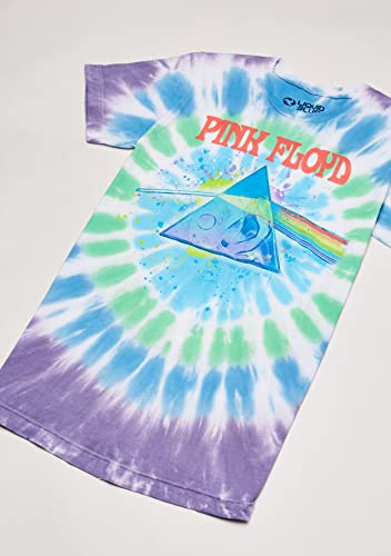 Liquid Blue Men's Pink Floyd Dark Side Oil Paint Tie Dye Short Sleeve T-Shirt, Multi, Small