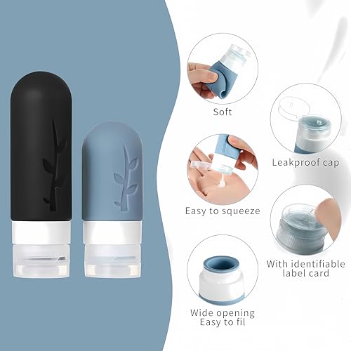 Travel Containers for Toiletries, 18pack TSA Approved Travel Size Containers for Toiletries,travel bottles for Toiletries,travel Jars or Personal Travel Essentials