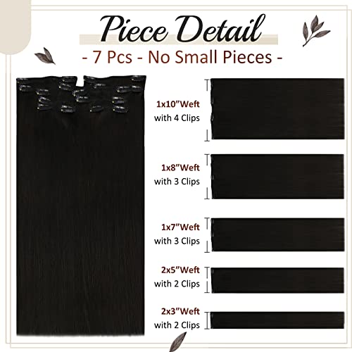 Full Shine Real Human Hair Extensions Clip ins 12 Inch Brown Balayage Clip in Hair Extensions Dark Brown Ombre Brown Mix Caramel Blonde Straight Hair Clip ins