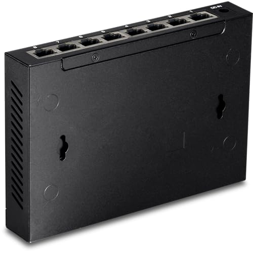 TRENDnet 8-Port Gigabit GREENnet Switch, Ethernet Network Switch, TEG-S82G, 8 x 10-100-1000 Mbps Gigabit Ethernet Ports, Ethernet Splitter, 16 Gbps, Metal, Lifetime Protection, Black