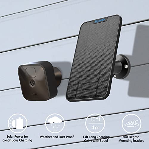 4W Solar Panel Charging Compatible with Blink Outdoor(3rd Gen)/xt xt2 Camera, with 13.1ft Waterproof Charging Cable, IP65 Weatherproof,Includes Secure Wall Mount(1-Pack)