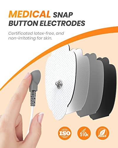 AVCOO 30 Modes TENS EMS Unit Compact Muscle Stimulator for Pain Relief, Rechargeable & Portable Dual Channel EMS Muscle Stimulator with 30 Intensity Levels and 12 Electrode Tens Unit Replacement Pads