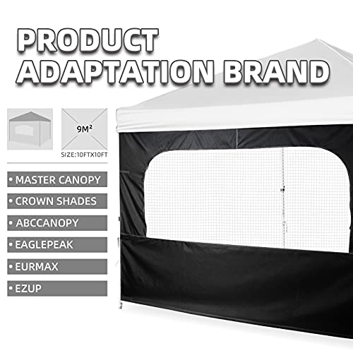MordenApe Sunshade Sidewall with Window for 10x10 Pop Up Canopy, Instant Canopy SunWall, 1 Pack (10 x 10, Black)