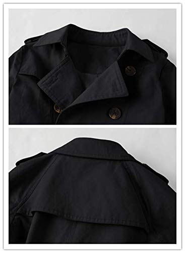 Kids Boys Girls Lightweight Trench Coat Double Breasted Classic Belted Jacket Spring Fall Outwear Dress Coats