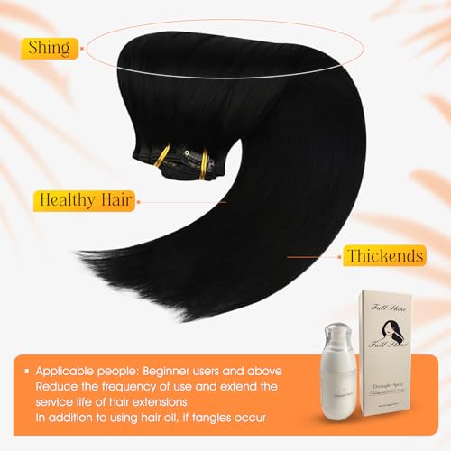 Full Shine Real Human Hair Extensions Clip ins 12 Inch Brown Balayage Clip in Hair Extensions Dark Brown Ombre Brown Mix Caramel Blonde Straight Hair Clip ins