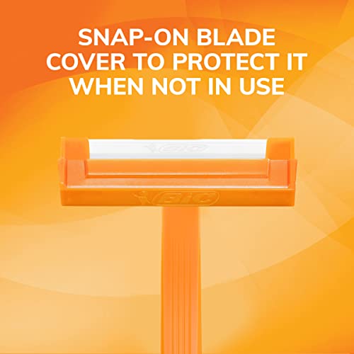 BIC Sensitive Disposable Razors for Men, Long-Lasting 1 Blade Razors for Sensitive Skin, 52 Count Shaving Razors Assorted