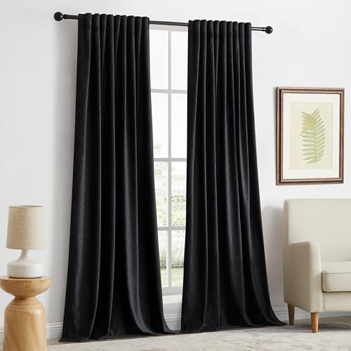 GIGIZAZA Blush Pink Velvet Curtains 63 Inch Long for Living Room,2 Panels Luxury Boho Drapes Flower Embossed Blackout Window Curtain for Living Room Back Tab Thermal for Bedroom
