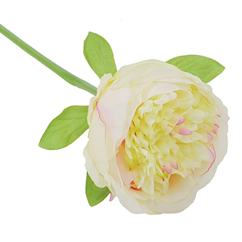 U'Artlines 10 Heads Artificial Peony Silk Flower Leaf Home Office Wedding Party Festival Bar Decor (Black)