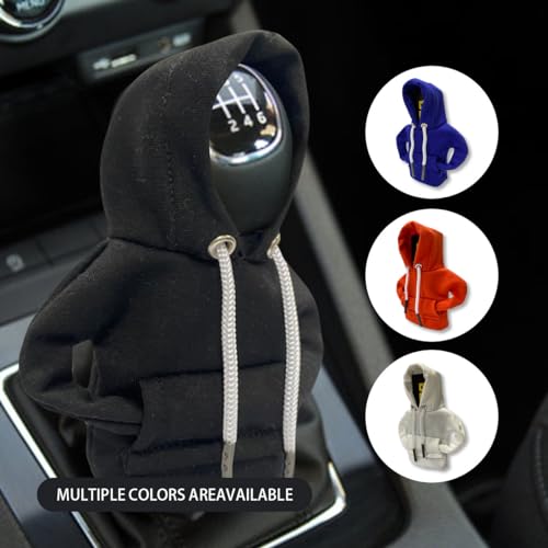 JOYCOURT Car Gear Shift Hoodie, Fashionable Gear Shift Knob Cover, Mini Hoodie for Auto Shifter, Auto Interior Cute Gadgets, Universal Car Decor Accessories