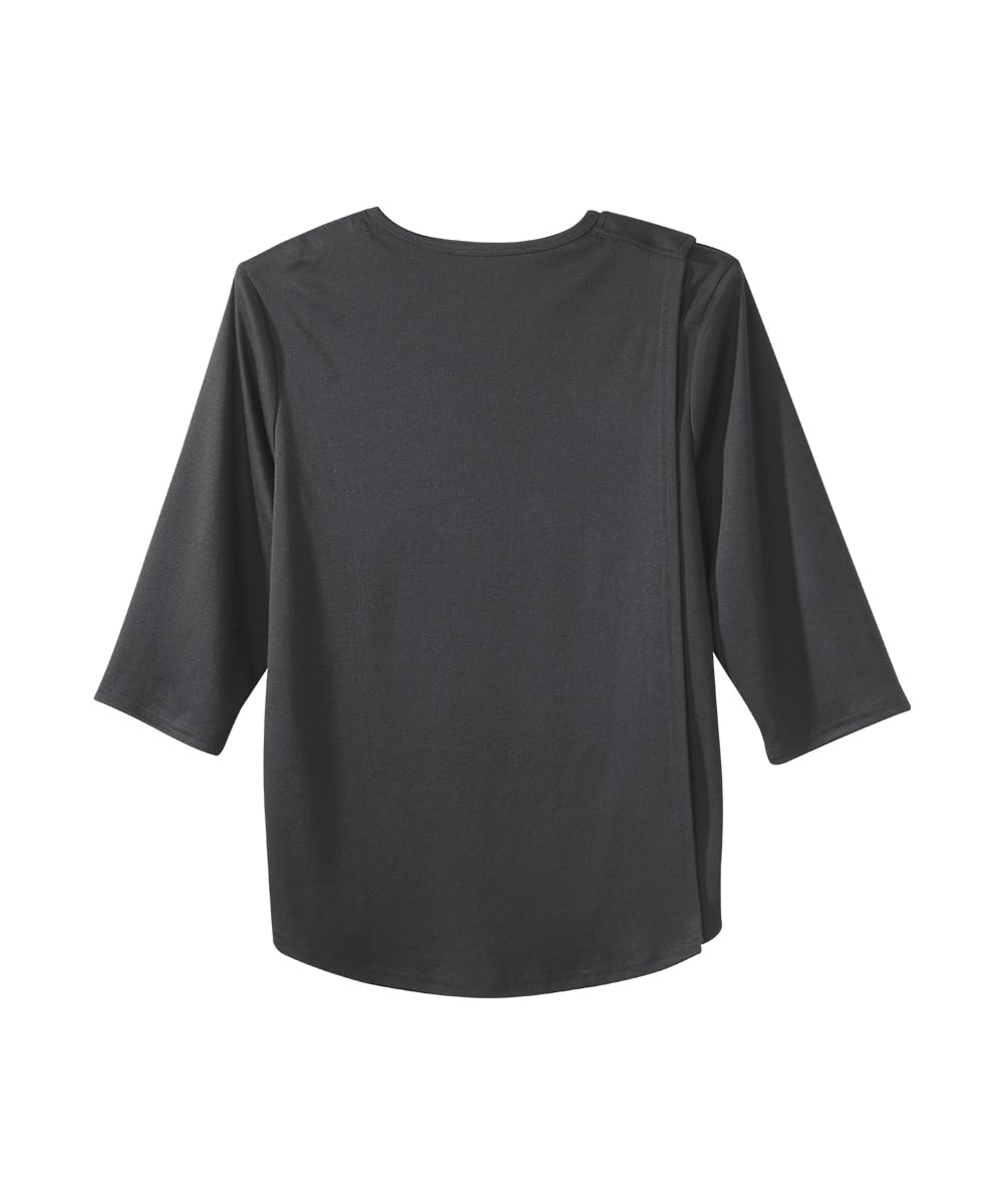 Women's Open Back Embroidered Flower Top - Black MED