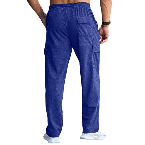 CTU Mens Fashion Baggy Sweatpants Lightweight Workout Cargo Sweatpants Athletic Pants Open Bottom Joggers with Pockets