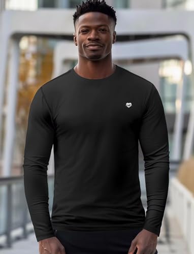 Long Sleeve Athletic Shirt Men Cold Weather(Black,S)