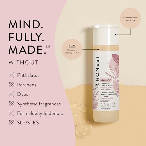 The Honest Company 2-in-1 Cleansing Shampoo + Body Wash | Gentle for Baby | Naturally Derived, Tear-free, Hypoallergenic | Citrus Vanilla Refresh, 10 fl oz