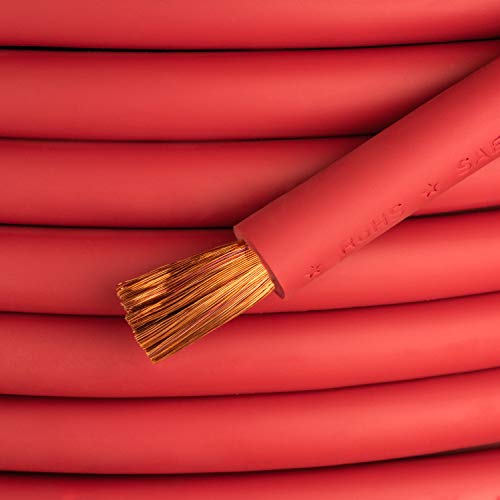 4/0 Gauge - 25 Feet Red - EWCS Brand 100% Copper Premium Industrial Grade Extra Flexible Welding Cable 600 Volt