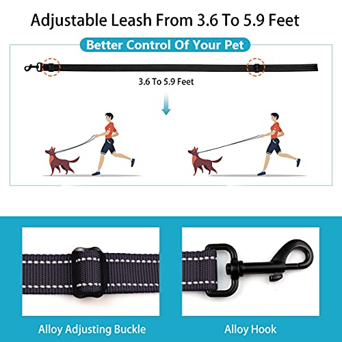 Reflective Dog Collar and Leash Set with Safety Locking Buckle Nylon Pet Collars Adjustable for Small Medium Large Dogs 3 Sizes(Black&S)