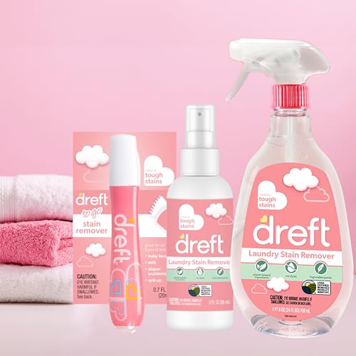 Baby Gifts Set by Dreft, Baby and Mom Gift Set with Liquid Laundry Detergent, Laundry Stain Remover, Stain Remover Pen & All Purpose Cleaner Spray, Great for Baby Showers