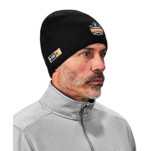 Ergodyne N-Ferno 6820 Fire Resistant Thermal Knit Beanie Cap,Black/Orange