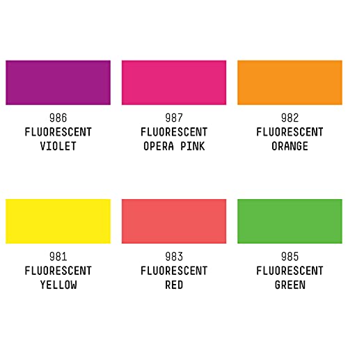 Liquitex Professional Acrylic Gouache Paint, 6 x 59ml (2-oz), Fluorescents Set