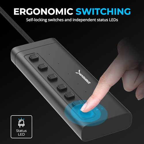 SABRENT USB C Hub 7-Port 48W Powered Hub with Switches (HB-3A4C)