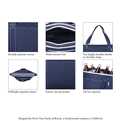 PICNIC TIME NCAA Rhode Island Rams Topanga Tote Cooler Bag, Soft Cooler Bag, Picnic Cooler, (Navy Blue)