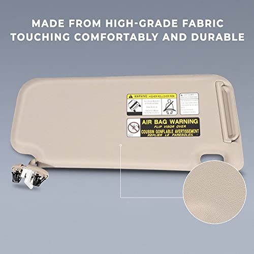 SCITOO Left & Right sides Sun Visor fit for 2006-2013 for TOYOTA for RAV4 Beige Sun Visor Assembly Windshield Sun Visor Mirror with Sunroof