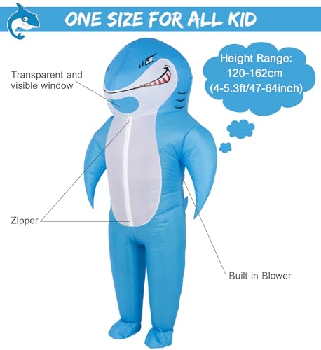 M MH ZONE Inflatable Shark Costume for Adult Funny Halloween Costumes Fantasy Cosplay Blow up Costume