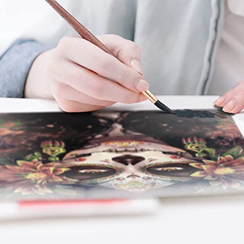 Paint by Number for Adults, CAYUDEN 16" x 20" Acrylic Paint by Numbers for Adults Beginner Kids Calavera Girl Painting by Number Kit on Canvas with 3 Brushes DIY Watercolor Adult Paint by Numbers Kits