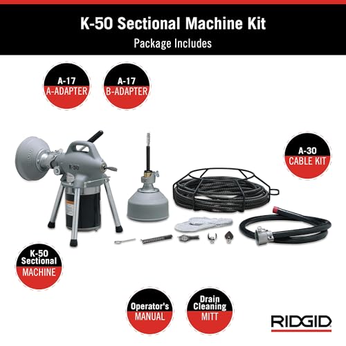 RIDGID 58920 Model K-50 Sectional Drain Cleaning Machine with 1/6 Horsepower Motor