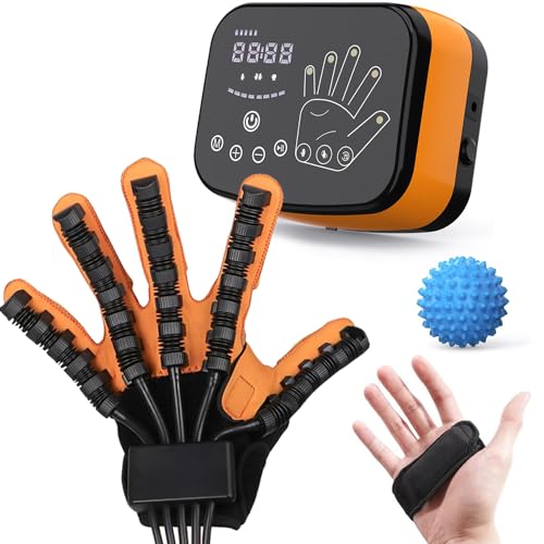 CANNABMALL Rehabilitation Robot Gloves,Hemiplegia Hand Stroke Recovery Equipment,Adjustable Strength,Rechargeable Finger Rehab Training Device for Hemiplegia Arthritis Dysfunction Recovery Left Hand-S
