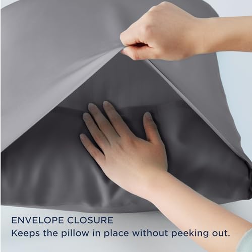 Bedsure King Size Pillow Cases Set of 2, Rayon Derived from Bamboo Aqua Blue Pillowcase, Cooling Pillow Cases for Hot Sleepers, Soft & Breathable Pillow Covers with Envelope Closure, 20x36 Inches