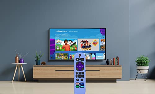 Glow Remote Case Replacement for Roku Voice Control Pro 2021, Silicone Cover Glow in The Dark, Bright Blue