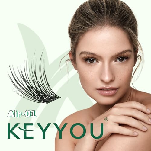 Lash Clusters,96 Pcs Cluster Lashes D Curl 14mm DIY Lash Extensions Eyelash Clusters,KEYYOU Volume Wispy Individual Lashes Soft&Comfortable Easy DIY at Home(Y10,D-14mm)