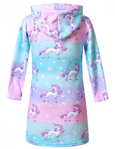 CHILDRENSTAR Matching Girls & Doll Bathrobes Kids Hooded Robes Plush Soft Fleece Pajamas Sleepwear,3t 4t