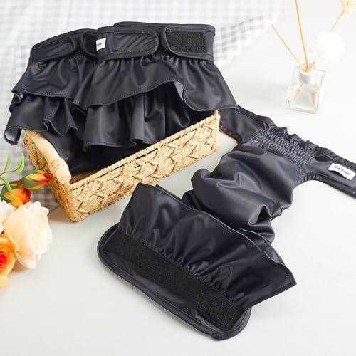Reusable Dog Diapers Female Washable, Premium Doggie Diapers for Female Dogs, Pack of 3, Highly Absorbent Small Female Dog Diapers for Heat, Incontinence and Puppy Training(S)