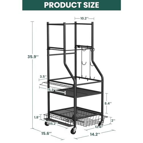VOPEAK Golf Bag Organizer, Golf Bag Stand Fits Single Bag, Golf Organizer for Golf Clubs, Golf Balls, Golf Equipment Accessories, Easy Assembly Golf Storage Organizer for Garage, Club, Shed, Basement