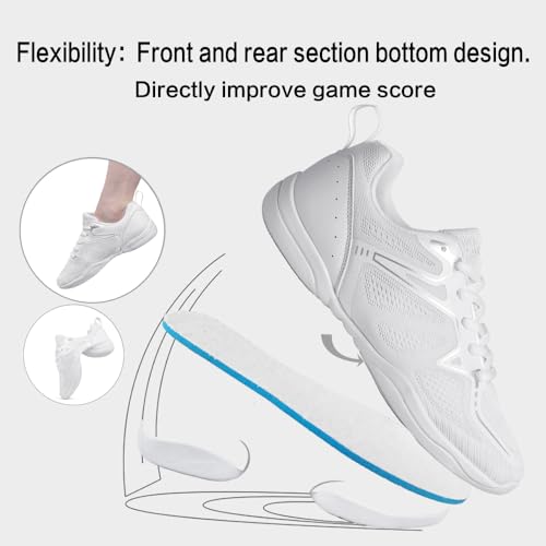 Smapavic Cheer Shoes for Youth Girls White Cheerleading Athletic Dance Shoes Tennis Sneakers for Competition Sport Training 4 Big Kid
