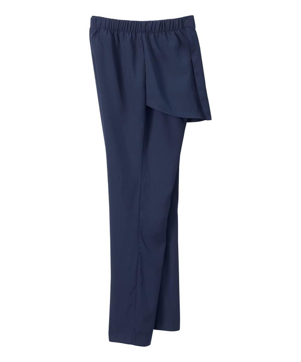Women’s Open Back Adaptive Wheelchair Gabardine Pants for Seniors - Navy MED