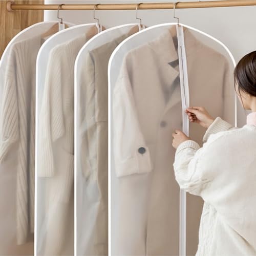 Maylmc 20 Pack Small Size Clear Garment Bags for Hanging Clothes with Full Zipper for Closet Storage, Clothes Cover For Hanging, Wardrobe Bags for Hanging Clothes.(100 x 60CMx 10P)